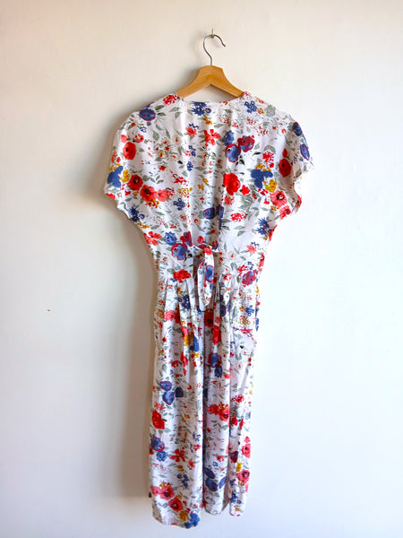 Vestido Vintage Blanco Flores Colores