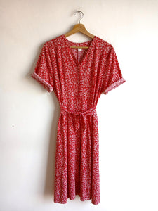 Vestido Vintage Rojo Flores