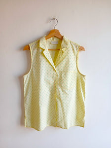 Camisa Vintage Sin Mangas y Lunares