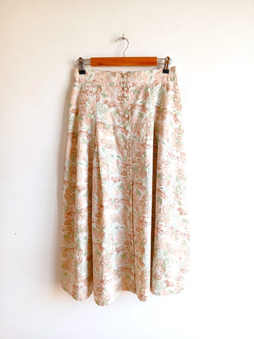 Falda Vintage Crema Flores