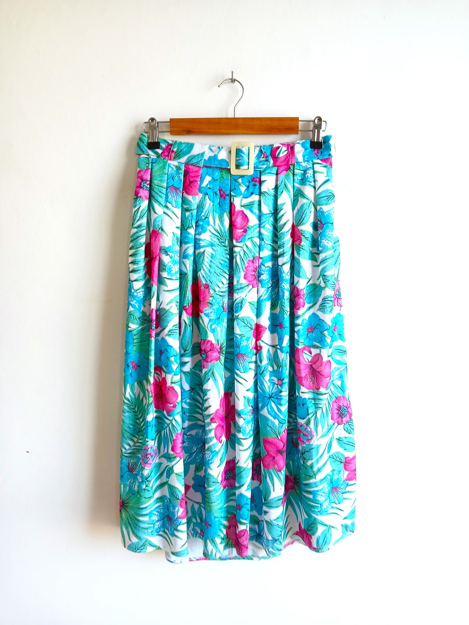 Falda Vintage Flores Tropicales