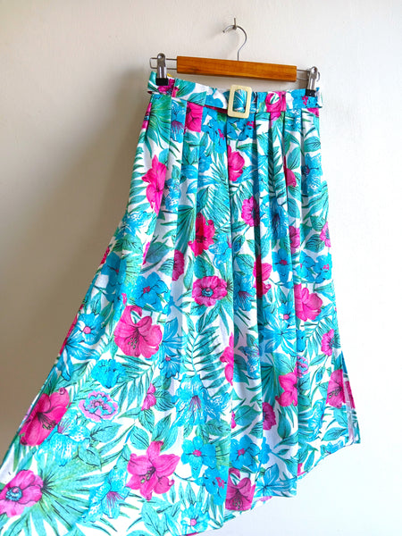 Falda Vintage Flores Tropicales