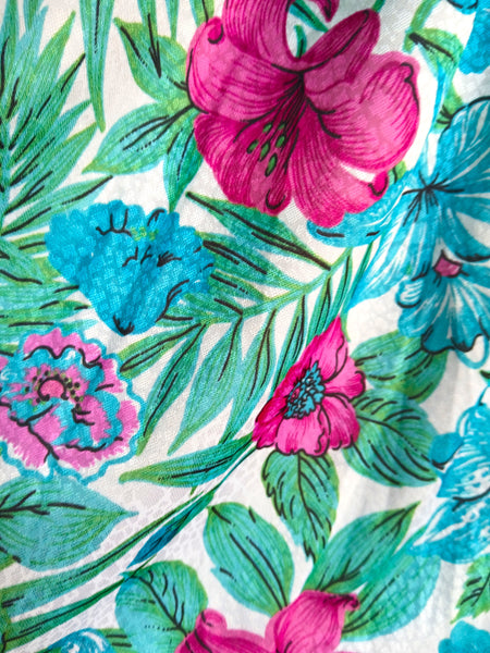 Falda Vintage Flores Tropicales