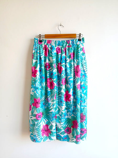 Falda Vintage Flores Tropicales