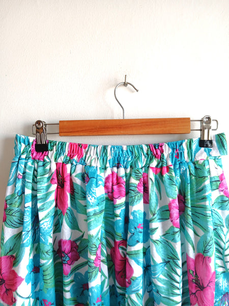 Falda Vintage Flores Tropicales