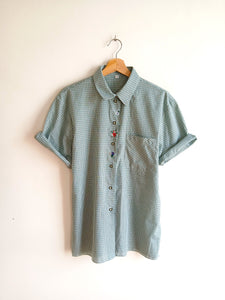 Camisa Vintage Cuadros Bordados