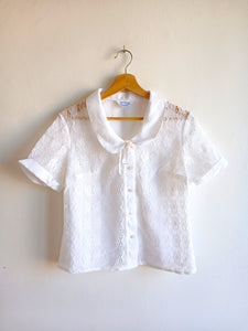 Camisa Vintage Blanca Bordados