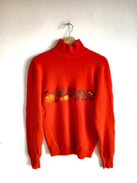 Jersey Vintage Rojo Pura Lana Italy