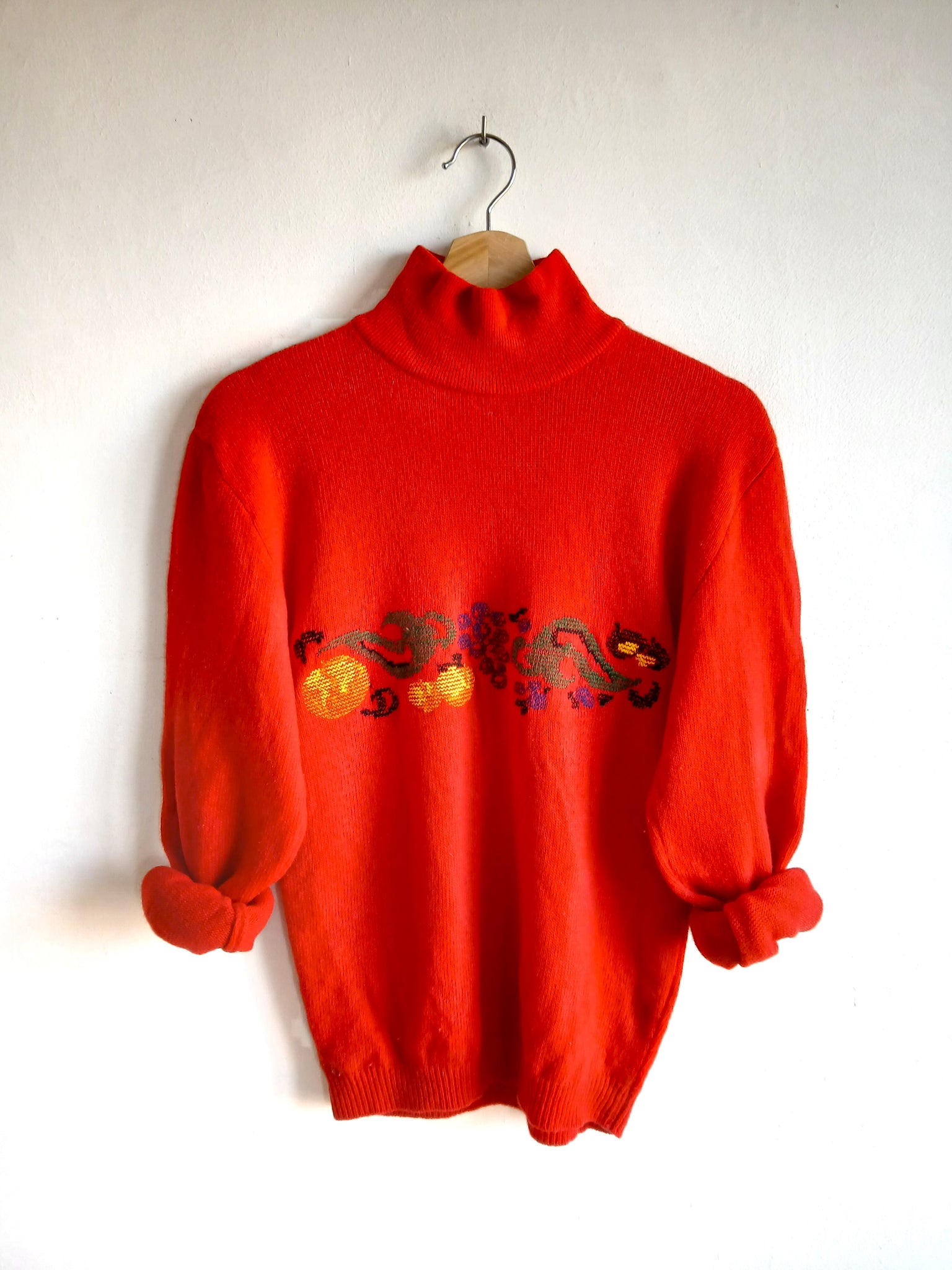 Jersey Vintage Rojo Pura Lana Italy