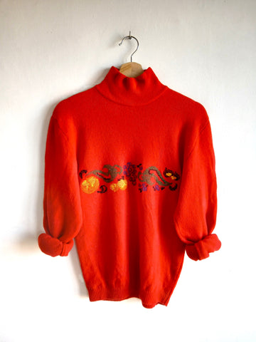 Jersey Vintage Rojo Pura Lana Italy