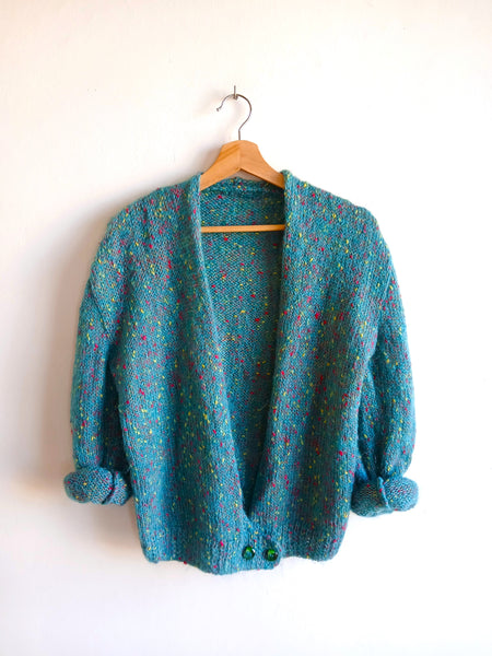 Chaqueta Vintage Hecha a Mano Turquesa