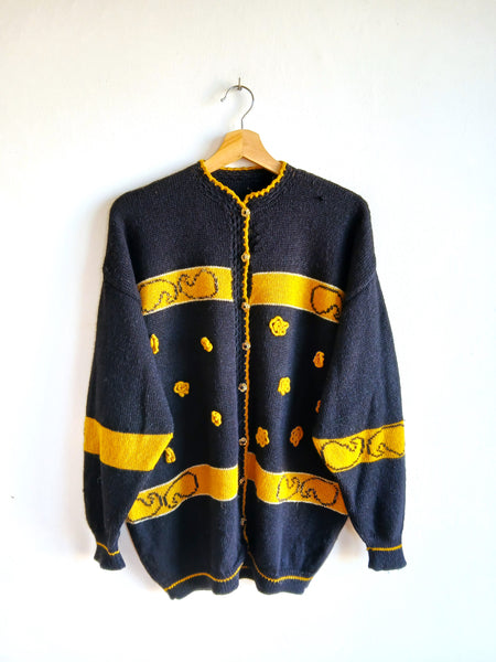 Chaqueta Vintage Negra Bordados
