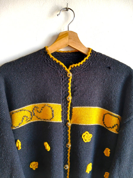 Chaqueta Vintage Negra Bordados