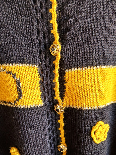 Chaqueta Vintage Negra Bordados