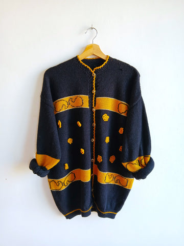 Chaqueta Vintage Negra Bordados