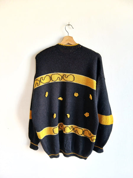 Chaqueta Vintage Negra Bordados