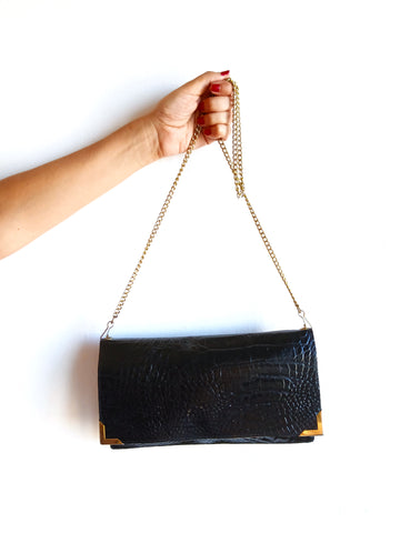 Bolso Vintage Negro y Dorado