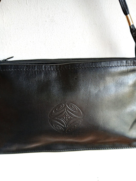 Bolso Vintage Negro Cremalleras