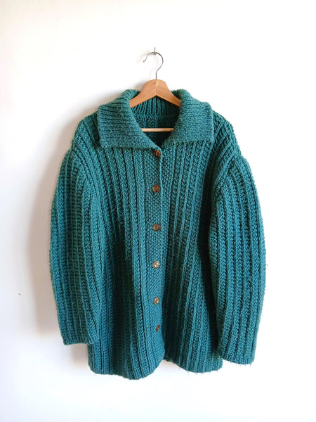 Abrigo Hecho a Mano Lana Turquesa