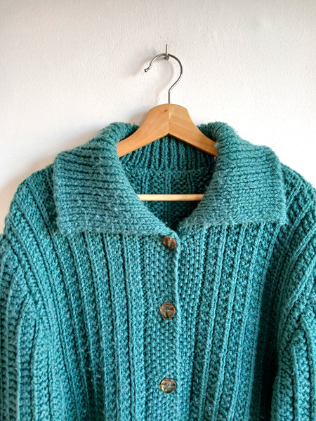 Abrigo Hecho a Mano Lana Turquesa