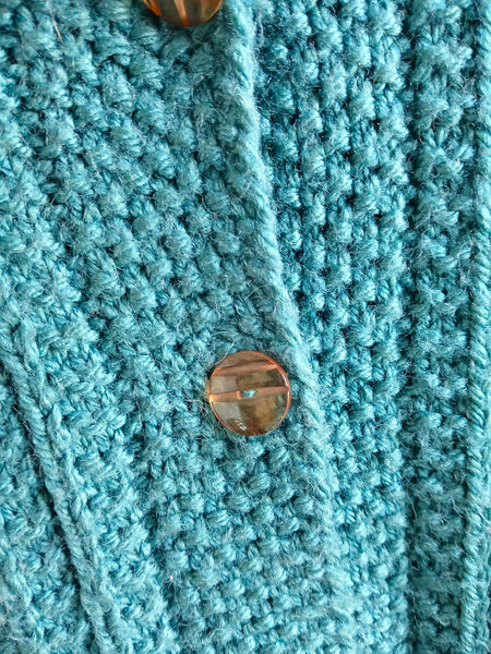 Abrigo Hecho a Mano Lana Turquesa