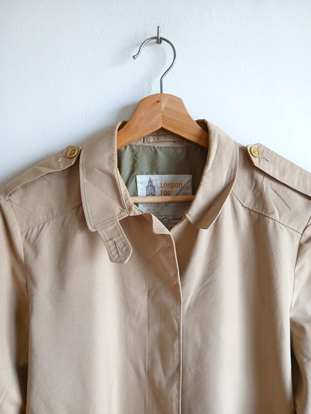 Gabardina Vintage London Fog Beige Cinturón
