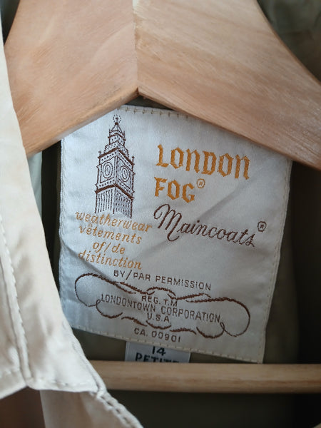 Gabardina Vintage London Fog Beige Cinturón