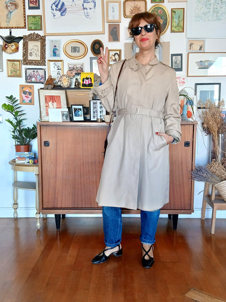 Gabardina Vintage London Fog Beige Cinturón