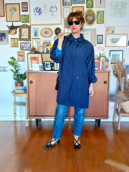 Gabardina Vintage London Fog Azul