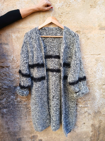 Chaqueta Vintage Abierta Handmade Lana
