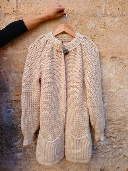 Abrigo Vintage Handmade Crema