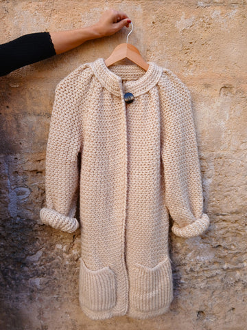 Abrigo Vintage Handmade Crema