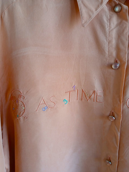 Camisa Vintage Pura Seda As Time Goes By