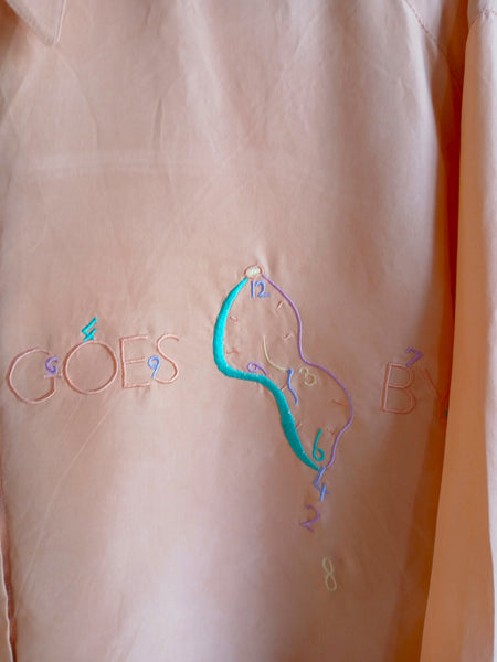 Camisa Vintage Pura Seda As Time Goes By