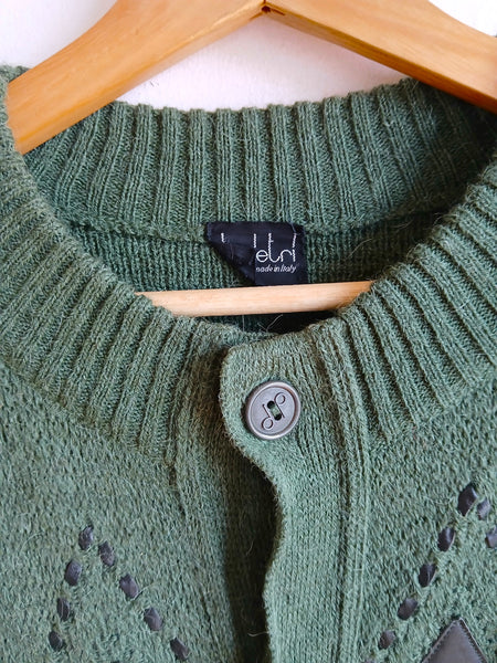 Chaqueta Vintage Alpaca Verde Italy