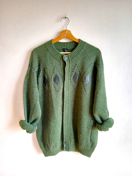 Chaqueta Vintage Alpaca Verde Italy