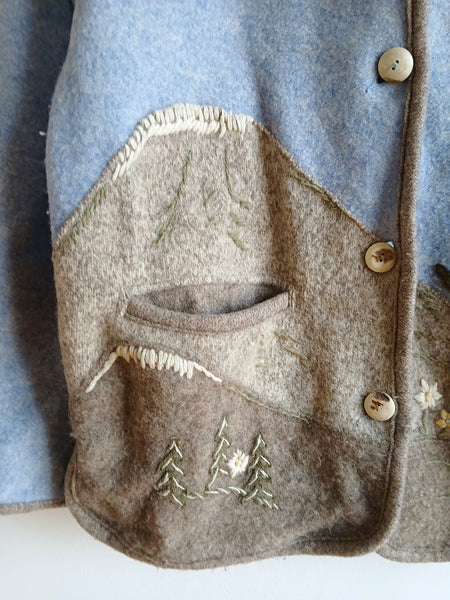 Abrigo Vintage Giesswein Austria Pura Lana Virgen