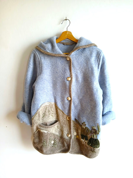 Abrigo Vintage Giesswein Austria Pura Lana Virgen