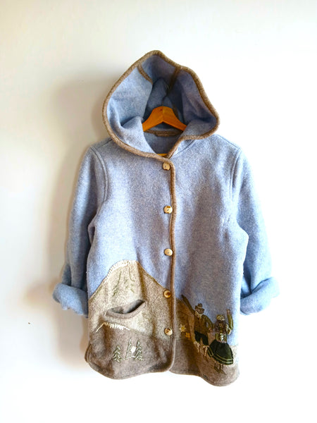 Abrigo Vintage Giesswein Austria Pura Lana Virgen