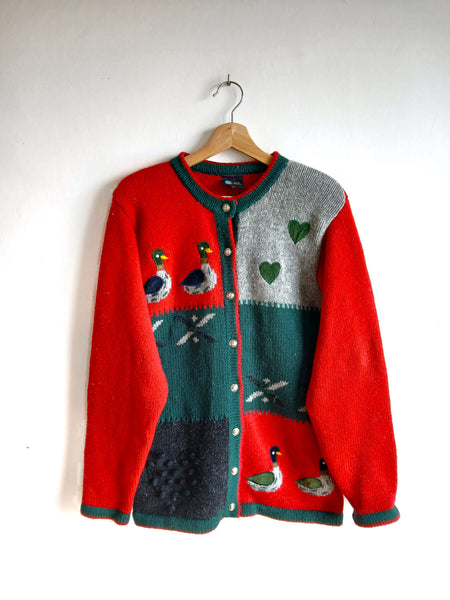 Chaqueta Vintage Patitos 100% Lana