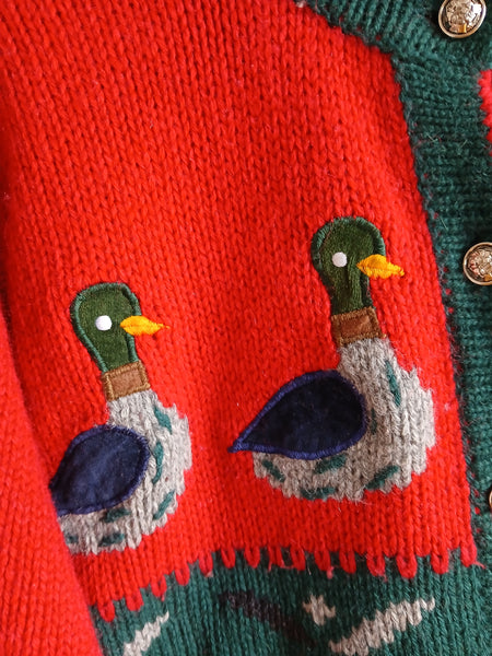 Chaqueta Vintage Patitos 100% Lana