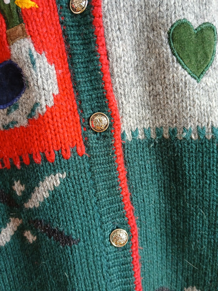 Chaqueta Vintage Patitos 100% Lana