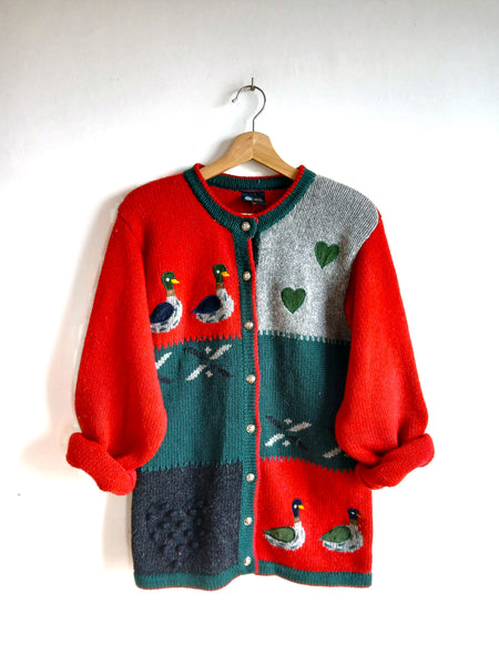 Chaqueta Vintage Patitos 100% Lana