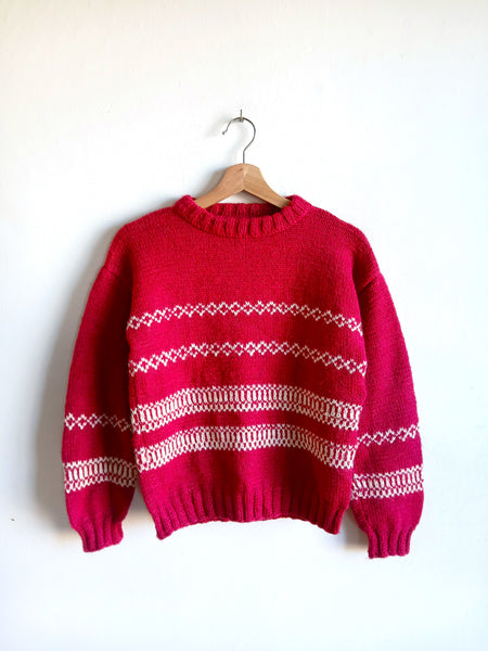 Jersey Vintage Hecho a Mano Rosa