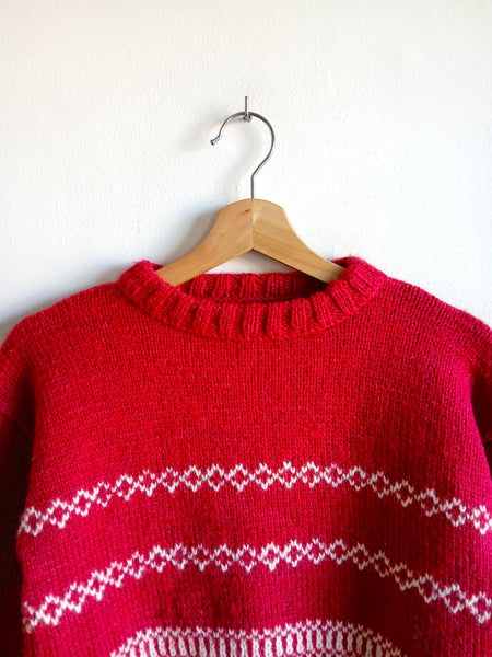 Jersey Vintage Hecho a Mano Rosa