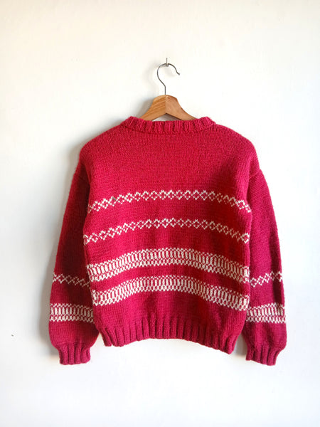 Jersey Vintage Hecho a Mano Rosa