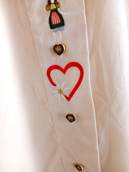 Camisa Vintage Crema Bordados
