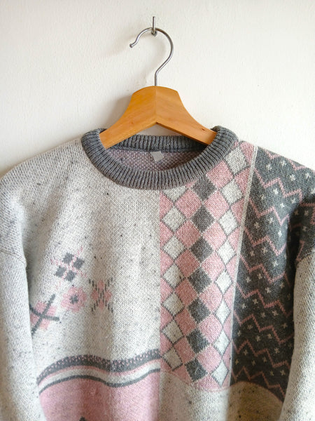 Jersey Vintage Gris y Rosa