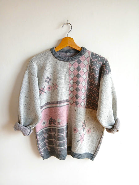 Jersey Vintage Gris y Rosa