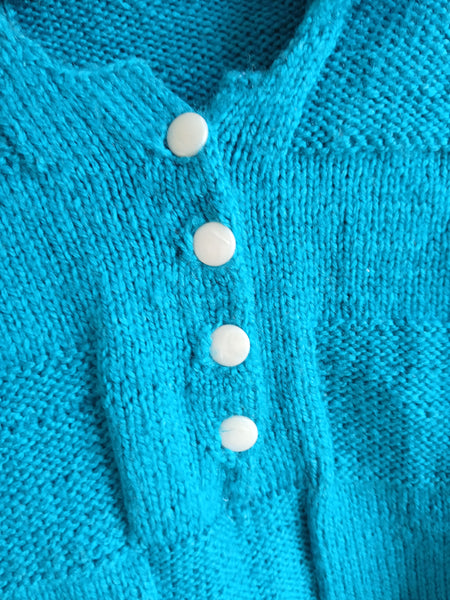 Jersey Vintage Hecho a Mano Azul